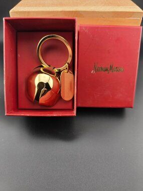 Vintage Neiman Marcus Gold-Tone Bell Keychain With Original Box